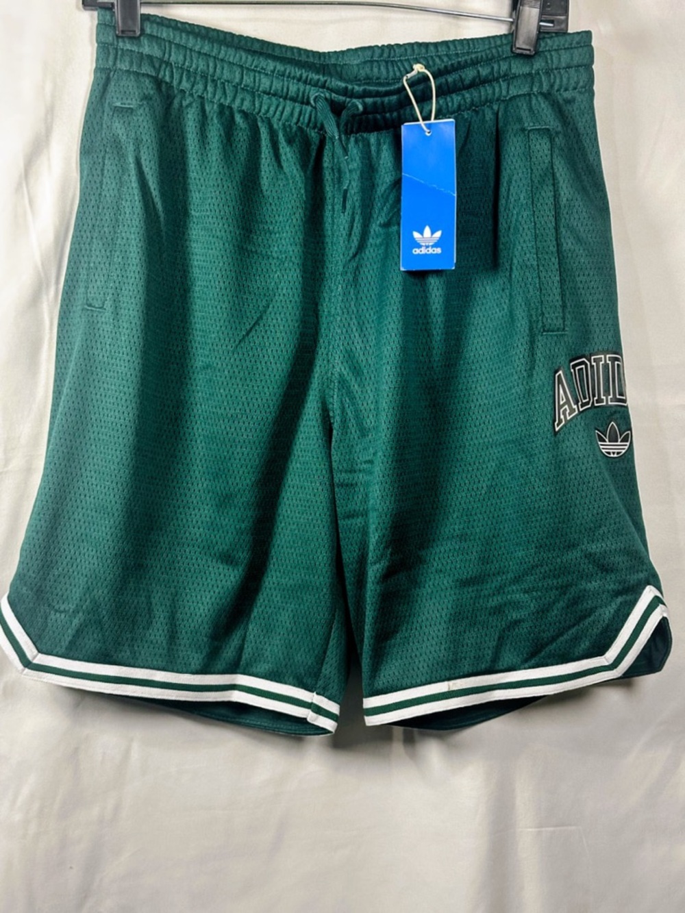 Adidas Boys Athletic Collegiate Green Trefoil Mesh Shorts - XL